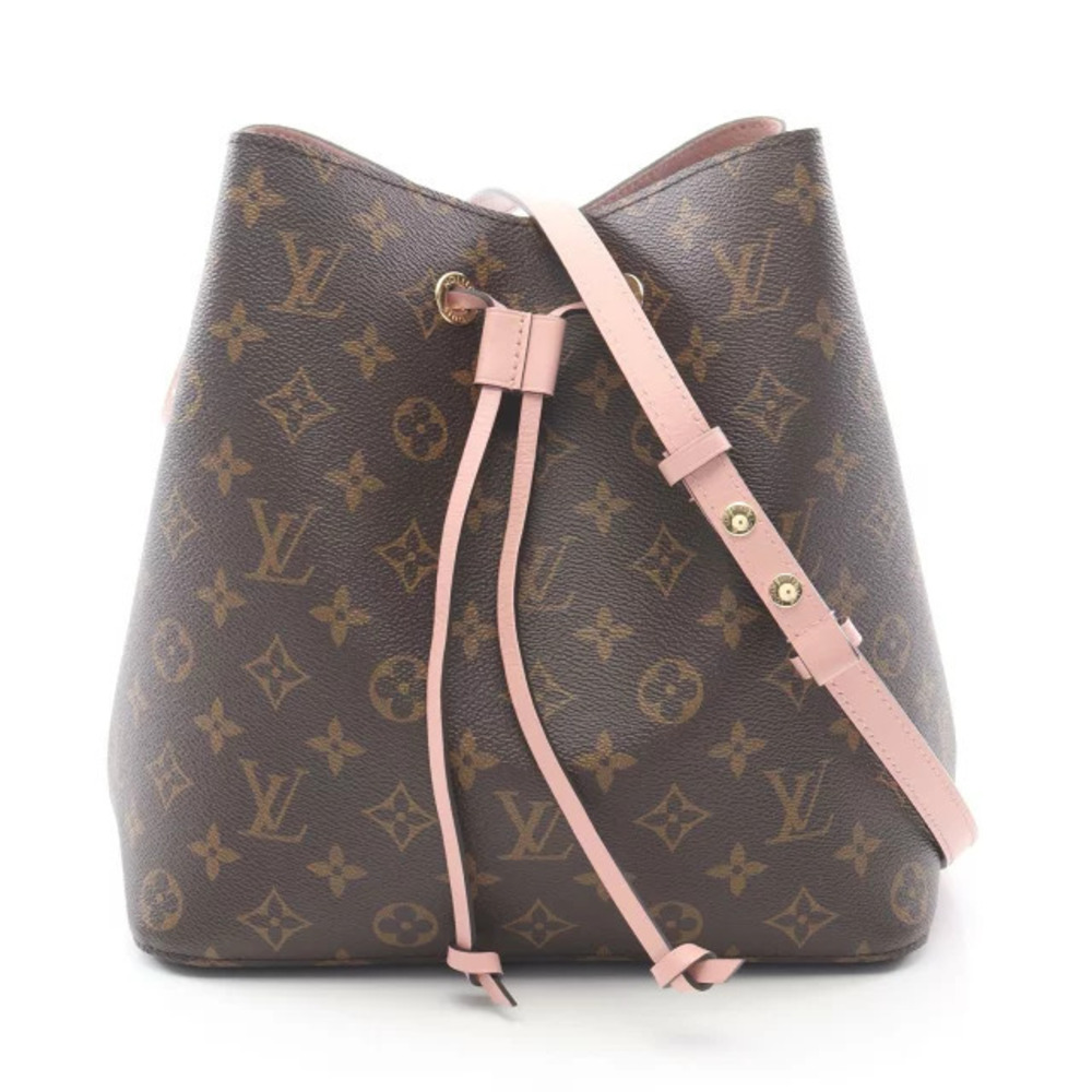 Louis Vuitton NeoNoe Shoulder Bag Canvas Leather Monogram Brown Pink